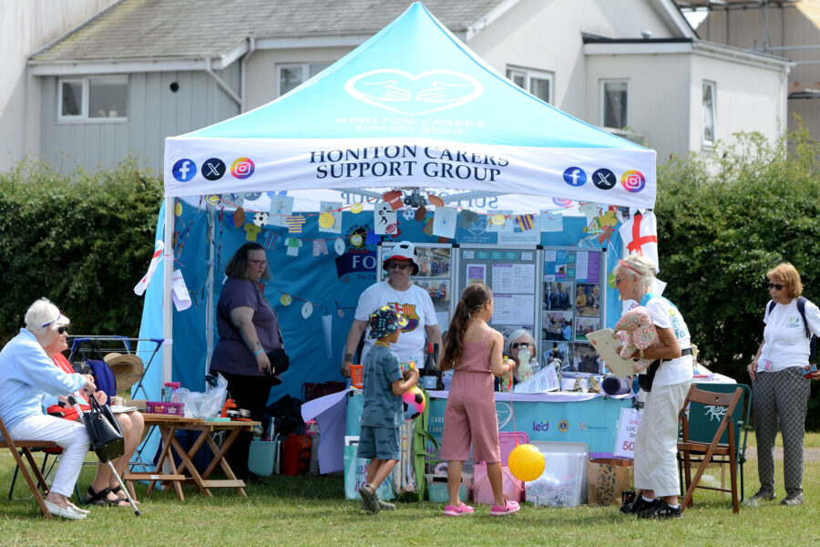 The Honiton Carers stall at Honiton Market Charter Day 2025